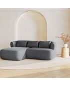 Canapé D'Angle Gauche Estro 3 Places gris foncé - 200x145x73 cm