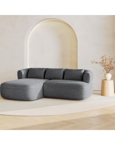 Canapé D'Angle Gauche Estro 3 Places gris foncé - 200x145x73 cm