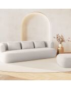 Pouf Chenille Estro beige clair - 90x88x40 cm