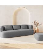 Pouf Chenille Estro argenté - 90x88x40 cm