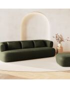 Pouf Chenille Estro vert - 90x88x40 cm