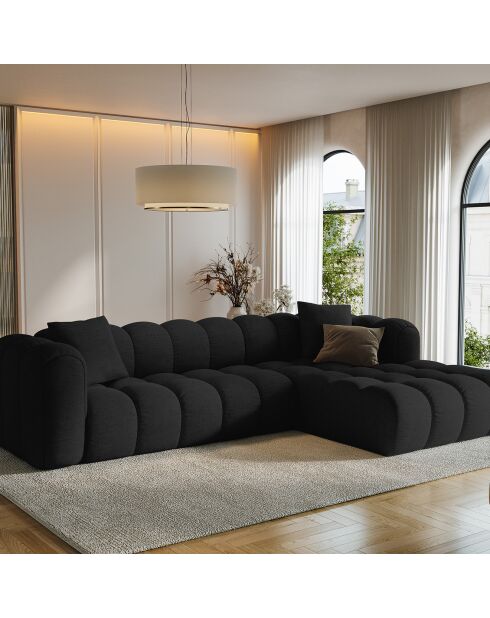 Canapé D'Angle Droit Modulaire Arden 4 Places noir - 300x190x70 cm