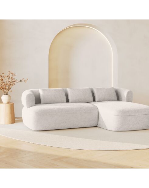 Canapé D'Angle Droit Estro 3 Places beige clair - 225x145x73 cm