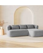 Canapé D'Angle Droit Estro 3 Places argenté - 225x145x73 cm