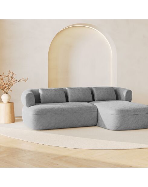 Canapé D'Angle Droit Estro 3 Places argenté - 225x145x73 cm