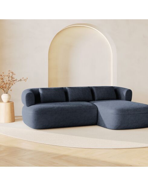 Canapé D'Angle Droit Estro 3 Places bleu foncé - 225x145x73 cm