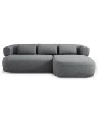 Canapé D'Angle Droit Estro 3 Places gris foncé - 225x145x73 cm