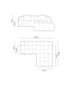 Canapé D'Angle Droit Modulaire Arden 3 Places gris - 238x190x70 cm