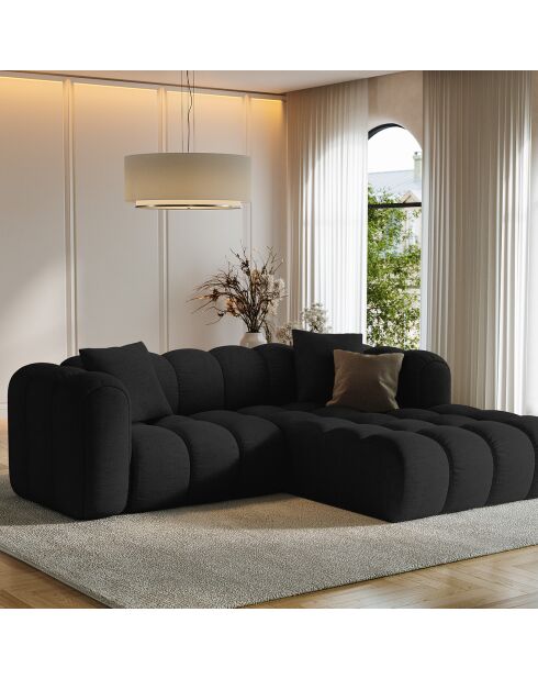 Canapé D'Angle Droit Modulaire Arden 3 Places noir - 238x190x70 cm