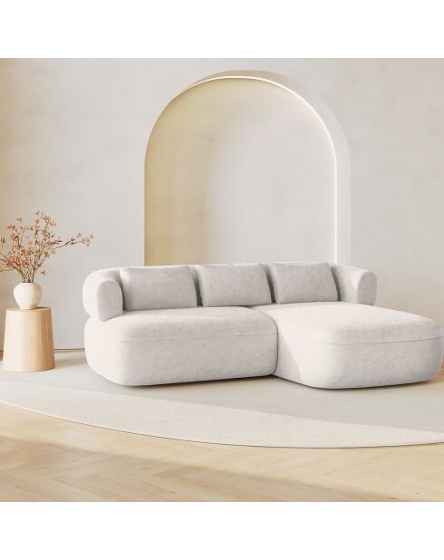 Canapé D'Angle Droit Estro 3 Places beige clair - 200x145x73 cm