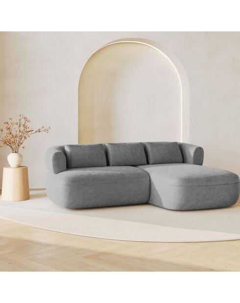 Canapé D'Angle Droit Estro 3 Places argenté - 200x145x73 cm