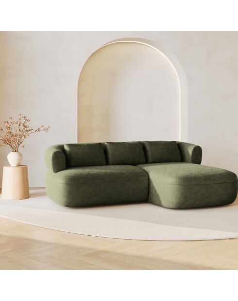 Canapé D'Angle Droit Estro 3 Places vert - 200x145x73 cm