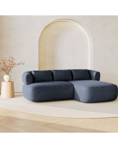 Canapé D'Angle Droit Estro 3 Places bleu foncé - 200x145x73 cm