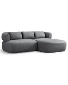 Canapé D'Angle Droit Estro 3 Places gris foncé - 200x145x73 cm