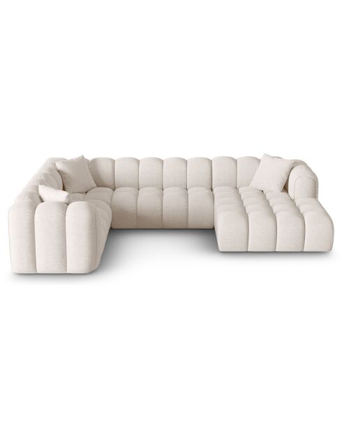 Canapé D'Angle Gauche Panoramique Modulable Arden 6 Places beige - 330x238x70 cm