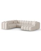 Canapé D'Angle Gauche Panoramique Modulable Arden 6 Places beige - 330x238x70 cm
