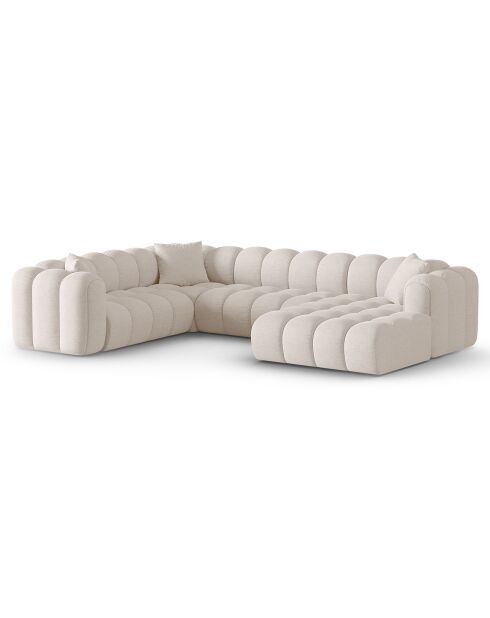 Canapé D'Angle Gauche Panoramique Modulable Arden 6 Places beige - 330x238x70 cm