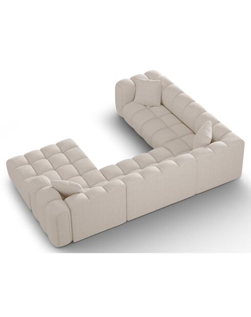 Canapé D'Angle Gauche Panoramique Modulable Arden 6 Places beige - 330x238x70 cm