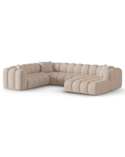 Canapé D'Angle Gauche Panoramique Modulable Arden 6 Places cappuccino - 330x238x70 cm