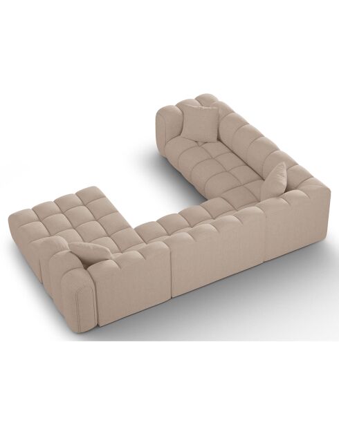 Canapé D'Angle Gauche Panoramique Modulable Arden 6 Places cappuccino - 330x238x70 cm