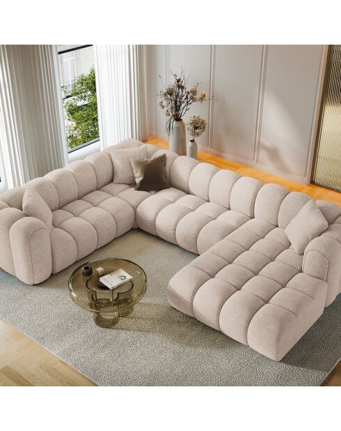 Canapé D'Angle Gauche Panoramique Modulable Arden 6 Places cappuccino - 330x238x70 cm