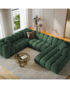 Canapé D'Angle Gauche Panoramique Modulable Arden 6 Places vert de mer - 330x238x70 cm