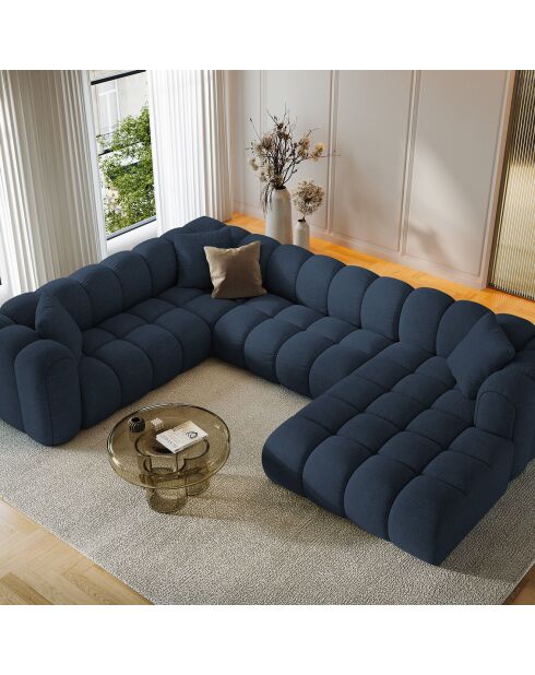 Canapé D'Angle Gauche Panoramique Modulable Arden 6 Places bleu roi - 330x238x70 cm