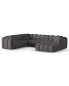 Canapé D'Angle Gauche Panoramique Modulable Arden 6 Places gris - 330x238x70 cm
