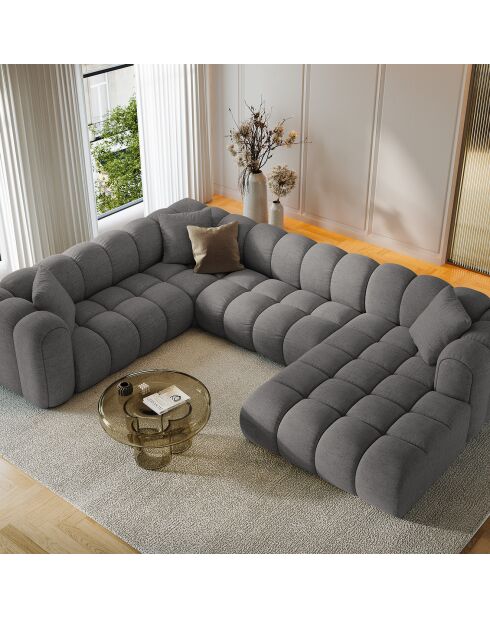 Canapé D'Angle Gauche Panoramique Modulable Arden 6 Places gris - 330x238x70 cm