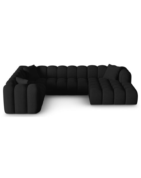 Canapé D'Angle Gauche Panoramique Modulable Arden 6 Places noir - 330x238x70 cm