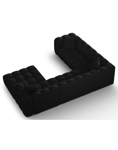 Canapé D'Angle Gauche Panoramique Modulable Arden 6 Places noir - 330x238x70 cm