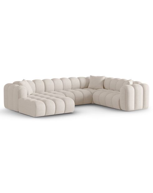 Canapé D'Angle Droit Panoramique Modulable Arden 6 Places beige - 330x238x70 cm