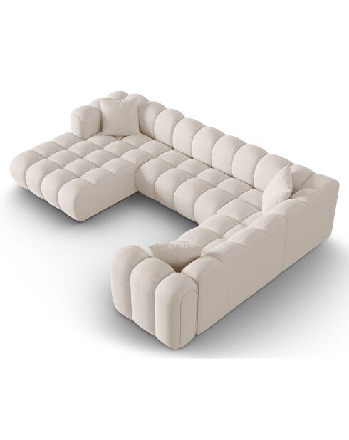 Canapé D'Angle Droit Panoramique Modulable Arden 6 Places beige - 330x238x70 cm