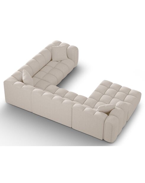Canapé D'Angle Droit Panoramique Modulable Arden 6 Places beige - 330x238x70 cm