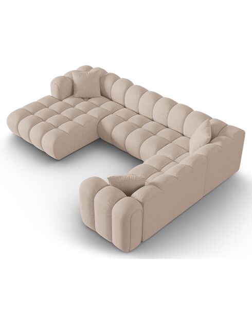 Canapé D'Angle Droit Panoramique Modulable Arden 6 Places cappuccino - 330x238x70 cm