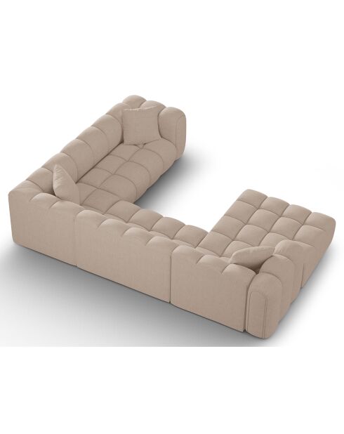 Canapé D'Angle Droit Panoramique Modulable Arden 6 Places cappuccino - 330x238x70 cm