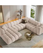 Canapé D'Angle Droit Panoramique Modulable Arden 6 Places cappuccino - 330x238x70 cm