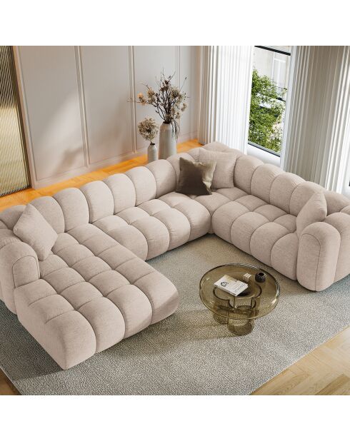 Canapé D'Angle Droit Panoramique Modulable Arden 6 Places cappuccino - 330x238x70 cm