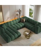 Canapé D'Angle Droit Panoramique Modulable Arden 6 Places vert de mer - 330x238x70 cm