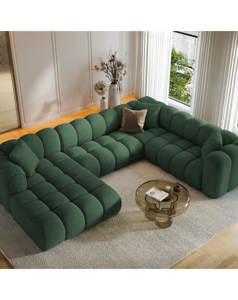 Canapé D'Angle Droit Panoramique Modulable Arden 6 Places vert de mer - 330x238x70 cm