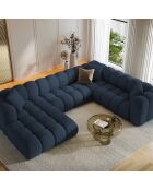 Canapé D'Angle Droit Panoramique Modulable Arden 6 Places bleu roi - 330x238x70 cm