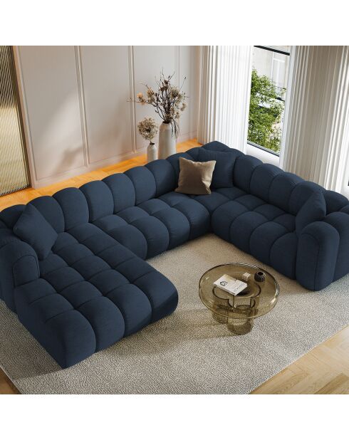 Canapé D'Angle Droit Panoramique Modulable Arden 6 Places bleu roi - 330x238x70 cm