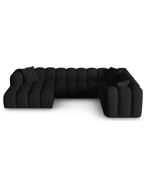 Canapé D'Angle Droit Panoramique Modulable Arden 6 Places noir - 330x238x70 cm