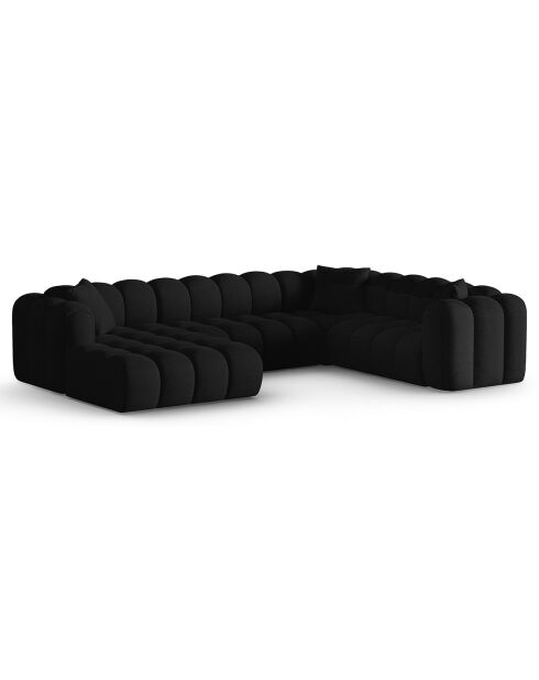 Canapé D'Angle Droit Panoramique Modulable Arden 6 Places noir - 330x238x70 cm