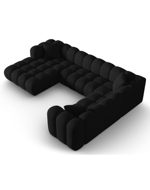 Canapé D'Angle Droit Panoramique Modulable Arden 6 Places noir - 330x238x70 cm