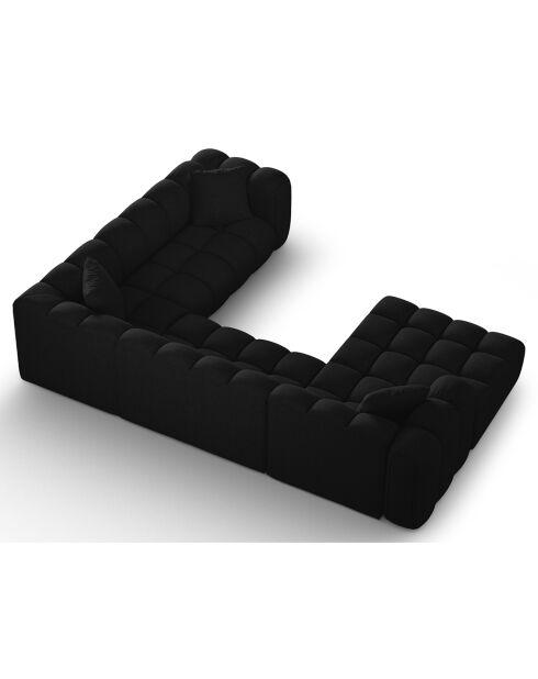 Canapé D'Angle Droit Panoramique Modulable Arden 6 Places noir - 330x238x70 cm
