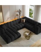 Canapé D'Angle Droit Panoramique Modulable Arden 6 Places noir - 330x238x70 cm