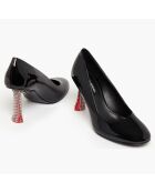 Escarpins en Cuir verni Valence noirs - Talon 8 cm