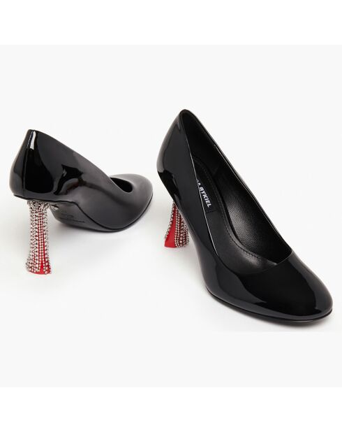 Escarpins en Cuir verni Valence noirs - Talon 8 cm