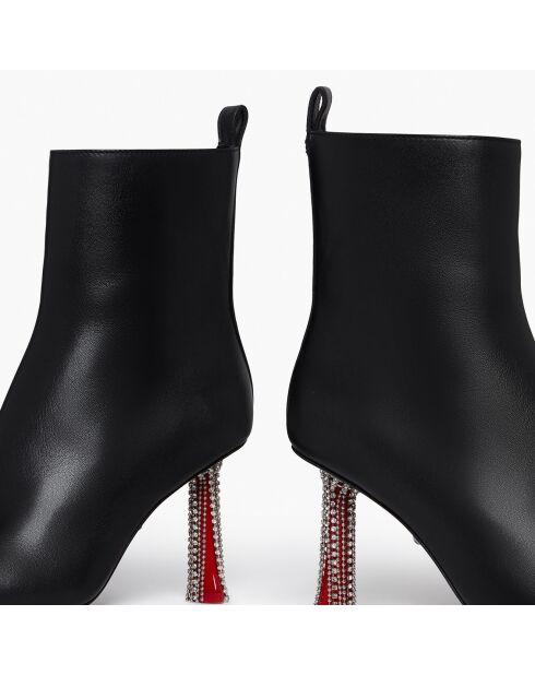 Bottines en Cuir Valence noires - Talon 8 cm